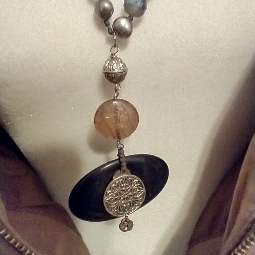 Chico's long multicolor stones.‎ Metal beads. Boho style. - Picture 7 of 8